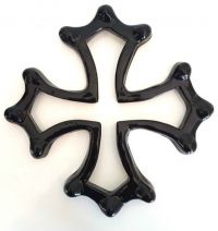 Croix occitane évidée diamètre 33 émaillée noire 