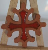 Croix occitane magnet diamètre 5 cm émaillé à l'intérieur