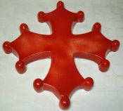 croix occitane émaillée diamètre 48 rouge