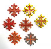 croix occitane magnet diametre 5 mélange de couleurs