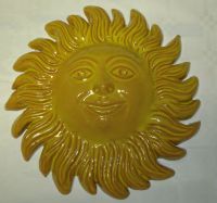 Soleil émaillé jaune diamètre 23 cm