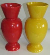 Vases amphore rouge et jaune